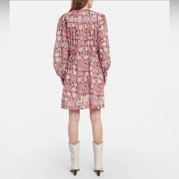 Isabel Marant Étoile Gilinesia Floral Cotton Peasant Minidress size 36/us size 4 - Picture 2 of 16